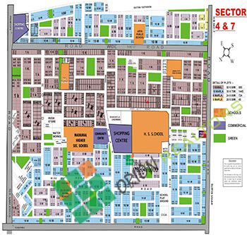 Sector 4 and 7 Map Gurgaon